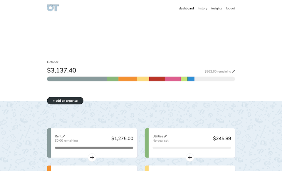 image of expense tracking app dashboard